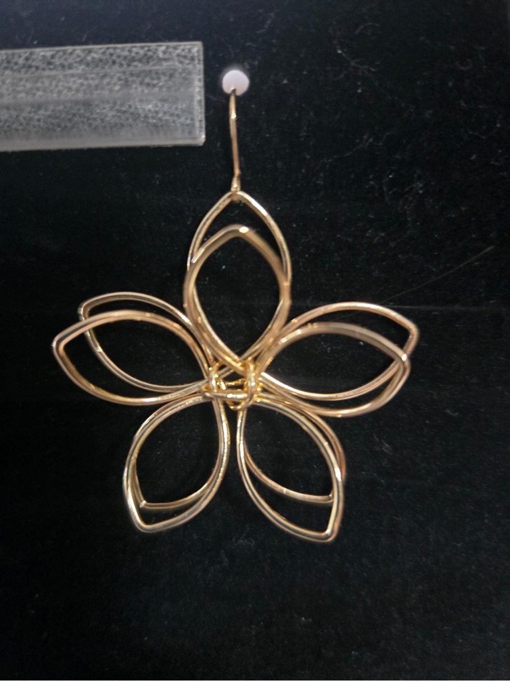 Gold Floral Dangle Earring - Elegant Flower Drop